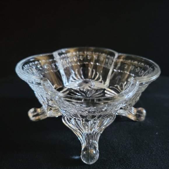 Set [of 6] Antique King & Son Star Pattern Footed Bowl c. 1880, Berry/Fruit Bowl